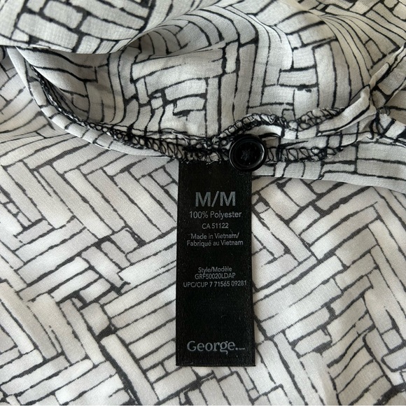 Black and grey patterned 3/4 sleeves blouse - Picture 6 of 7